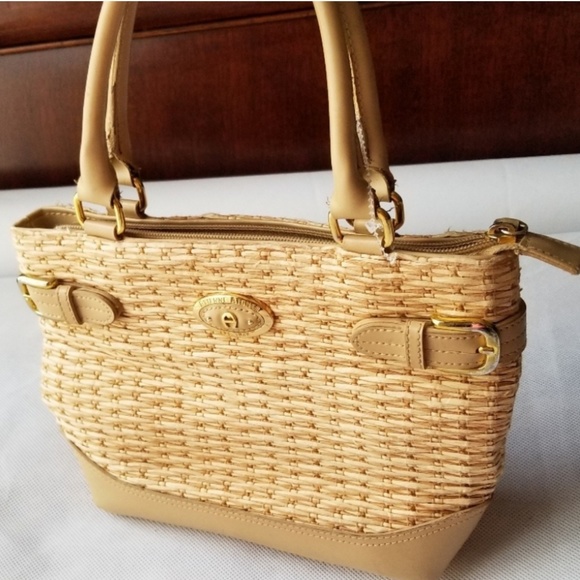 Etienne Aigner Handbags - Etienne Aigner straw bag mini handbag beige spring